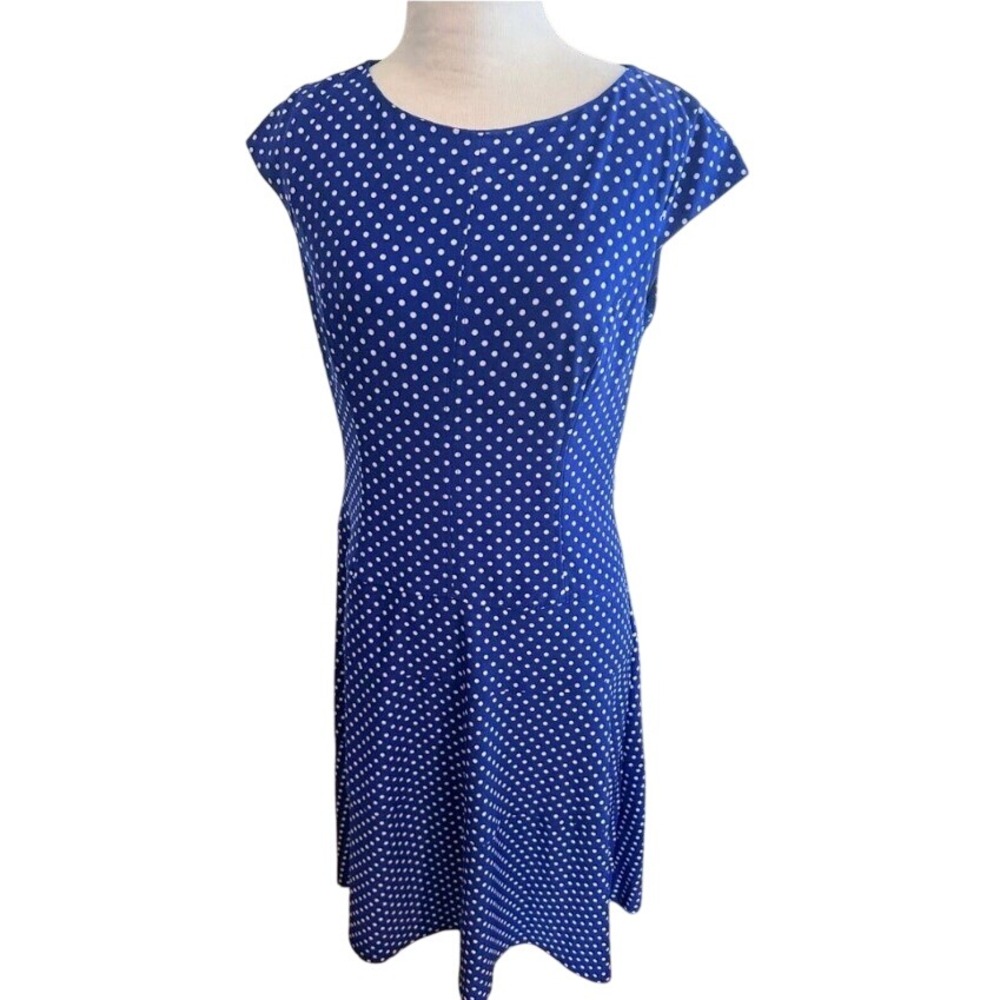 Jones Studio Blue‎ Polka Dot Dress Career Casual Party Midi Dress 20W